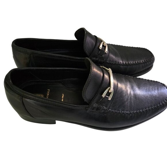 Bruno Magli Black Leather Logo Horse Bit Designer Loafers Size 10M main image 7